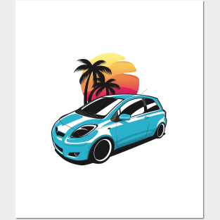 Blue Yaris MK2 Sunset Palms Posters and Art